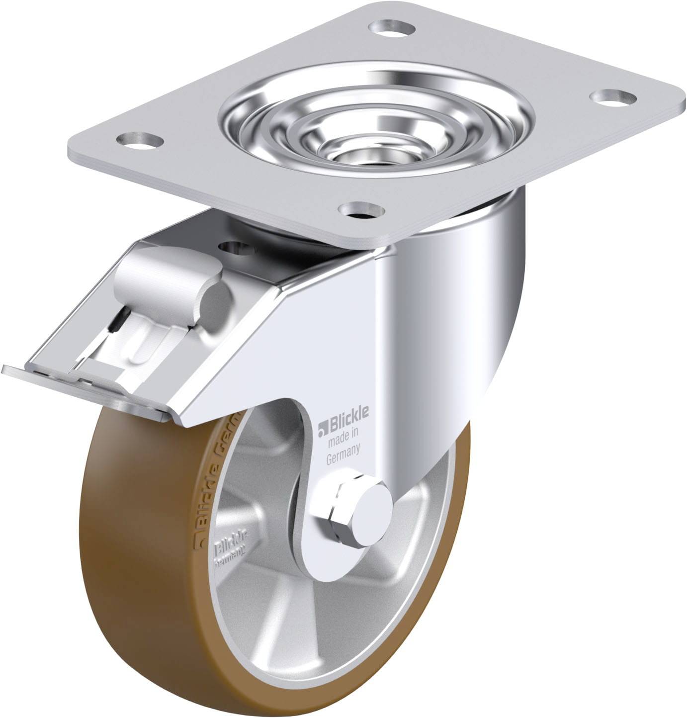 Blickle 921170 LK-ALB 125K-3-FI Acéllemez forgógörgő KerékØ: 125 mm Teherbírás (max.): 350 kg 1 db