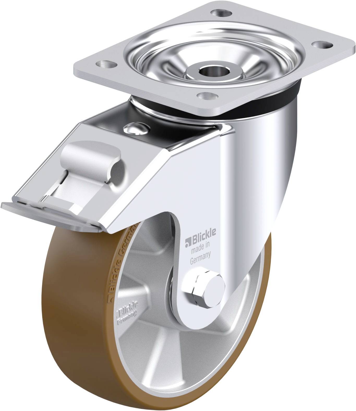Blickle 917992 LK-ALB 160K-FI Acéllemez forgógörgő KerékØ: 160 mm Teherbírás (max.): 600 kg 1 db