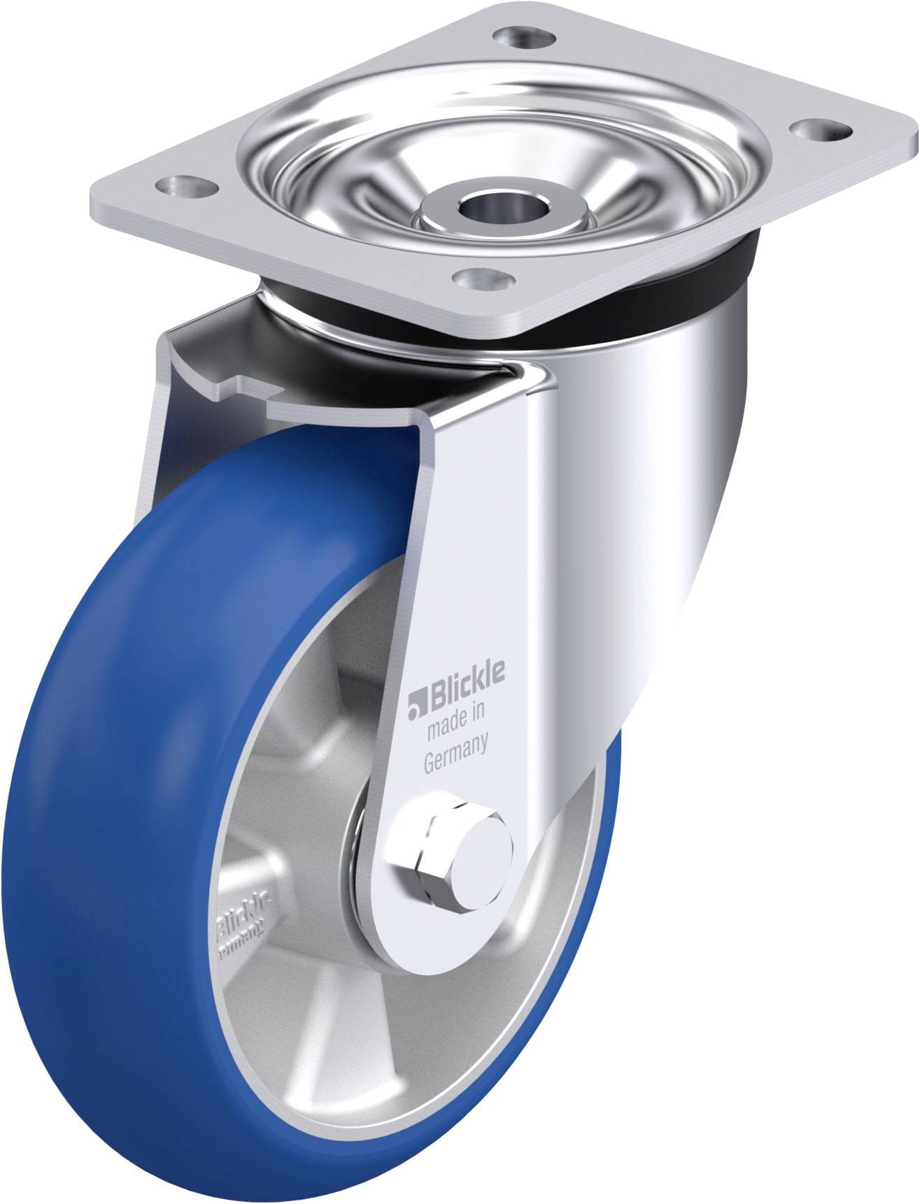 Blickle 884741 LK-ALBS 160K-CO Acéllemez forgógörgő KerékØ: 160 mm Teherbírás (max.): 580 kg 1 db