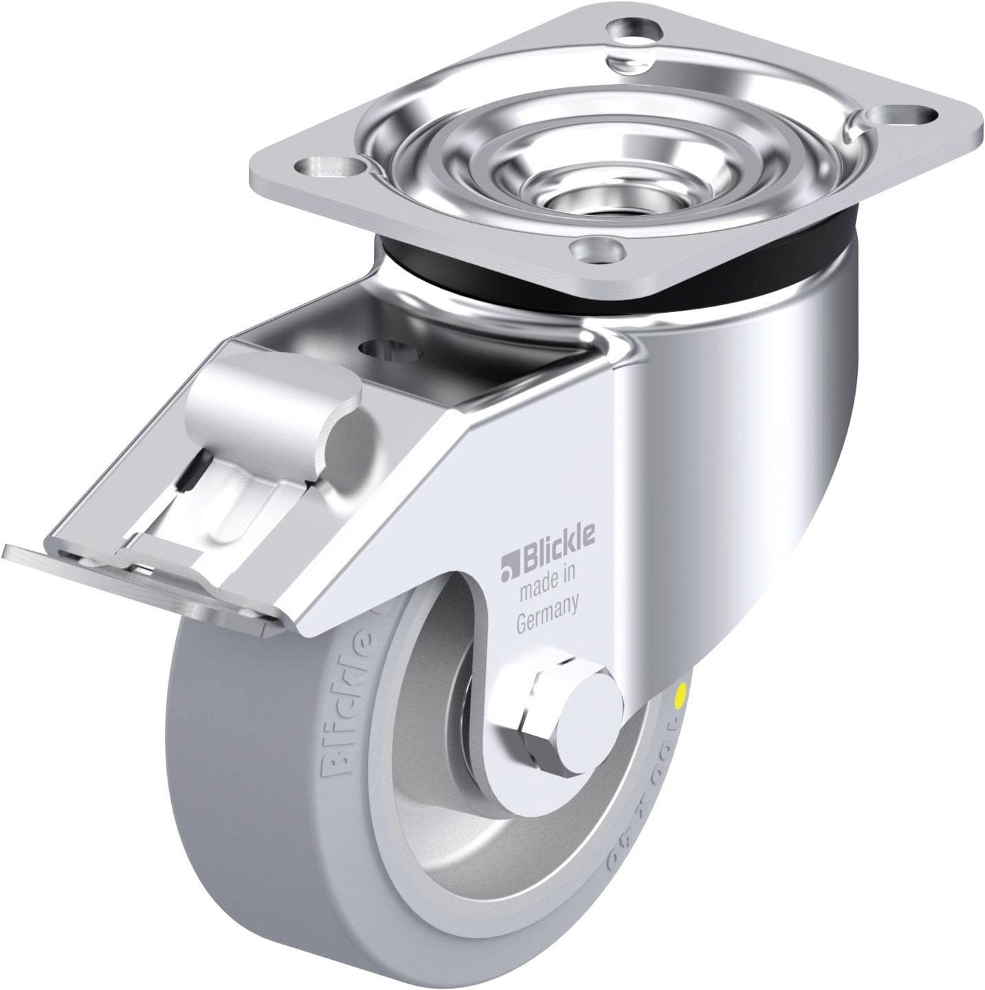 Blickle 936091 LK-ALEV 100K-1-FI-SG-AS Acéllemez forgógörgő KerékØ: 100 mm Teherbírás (max.): 200 kg 1 db