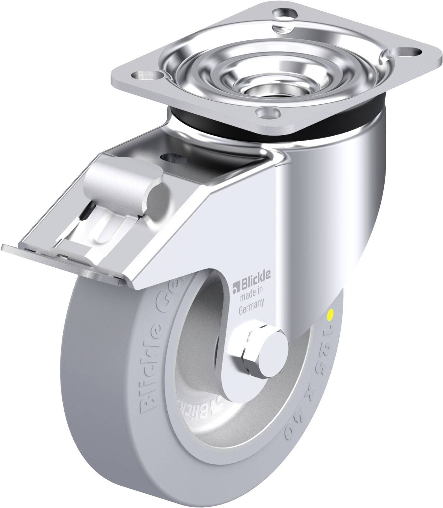 Blickle 933675 LK-ALEV 125K-1-FI-SG-AS Acéllemez forgógörgő KerékØ: 125 mm Teherbírás (max.): 250 kg 1 db