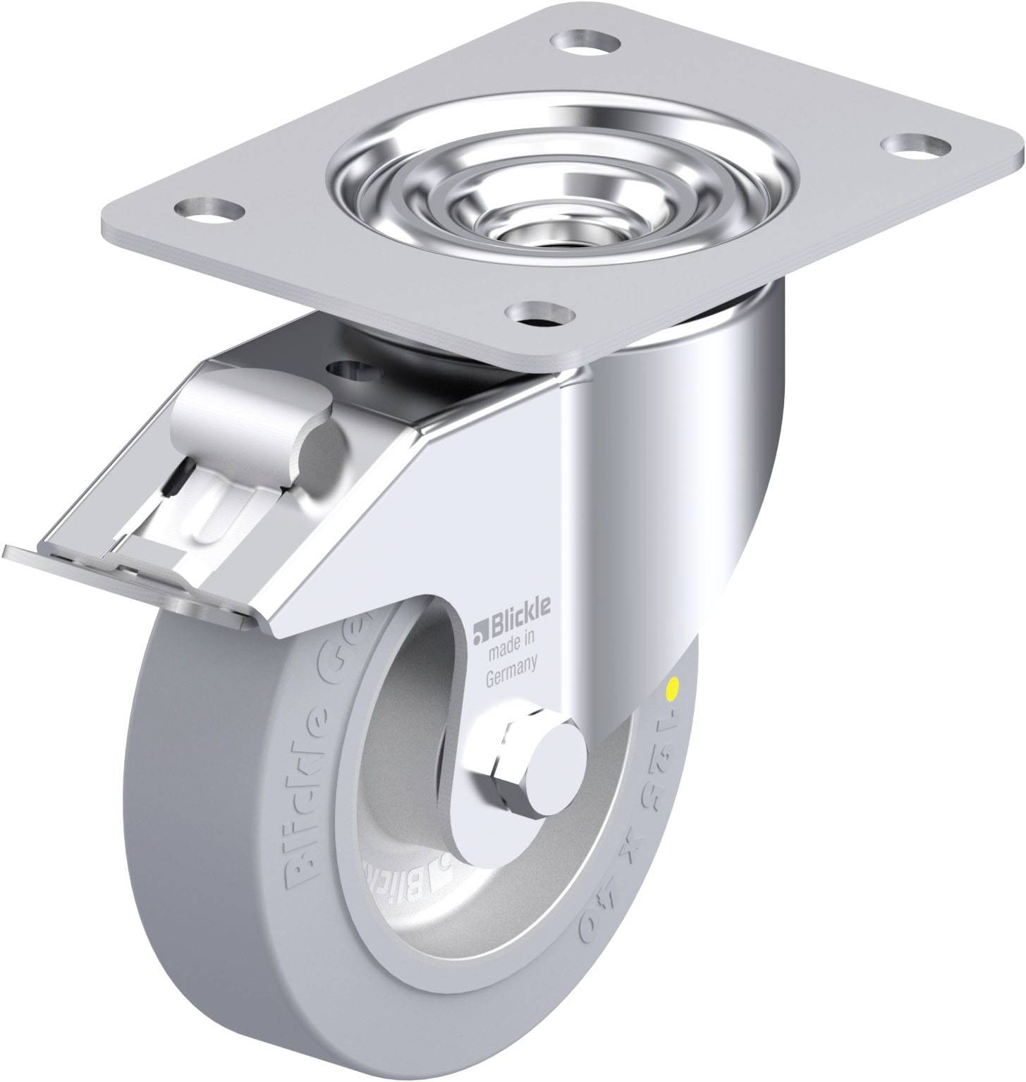 Blickle 936101 LK-ALEV 125K-3-FI-SG-AS Acéllemez forgógörgő KerékØ: 125 mm Teherbírás (max.): 250 kg 1 db