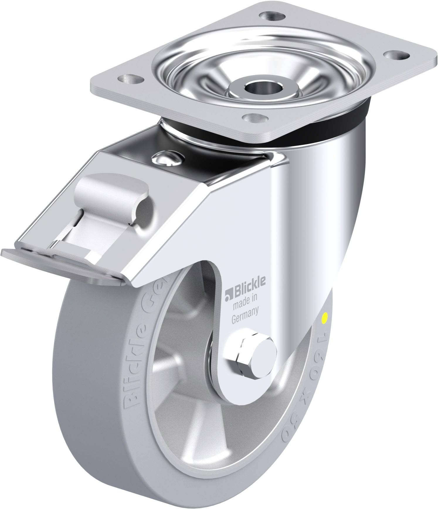 Blickle 936105 LK-ALEV 160K-FI-SG-AS Acéllemez forgógörgő KerékØ: 160 mm Teherbírás (max.): 350 kg 1 db