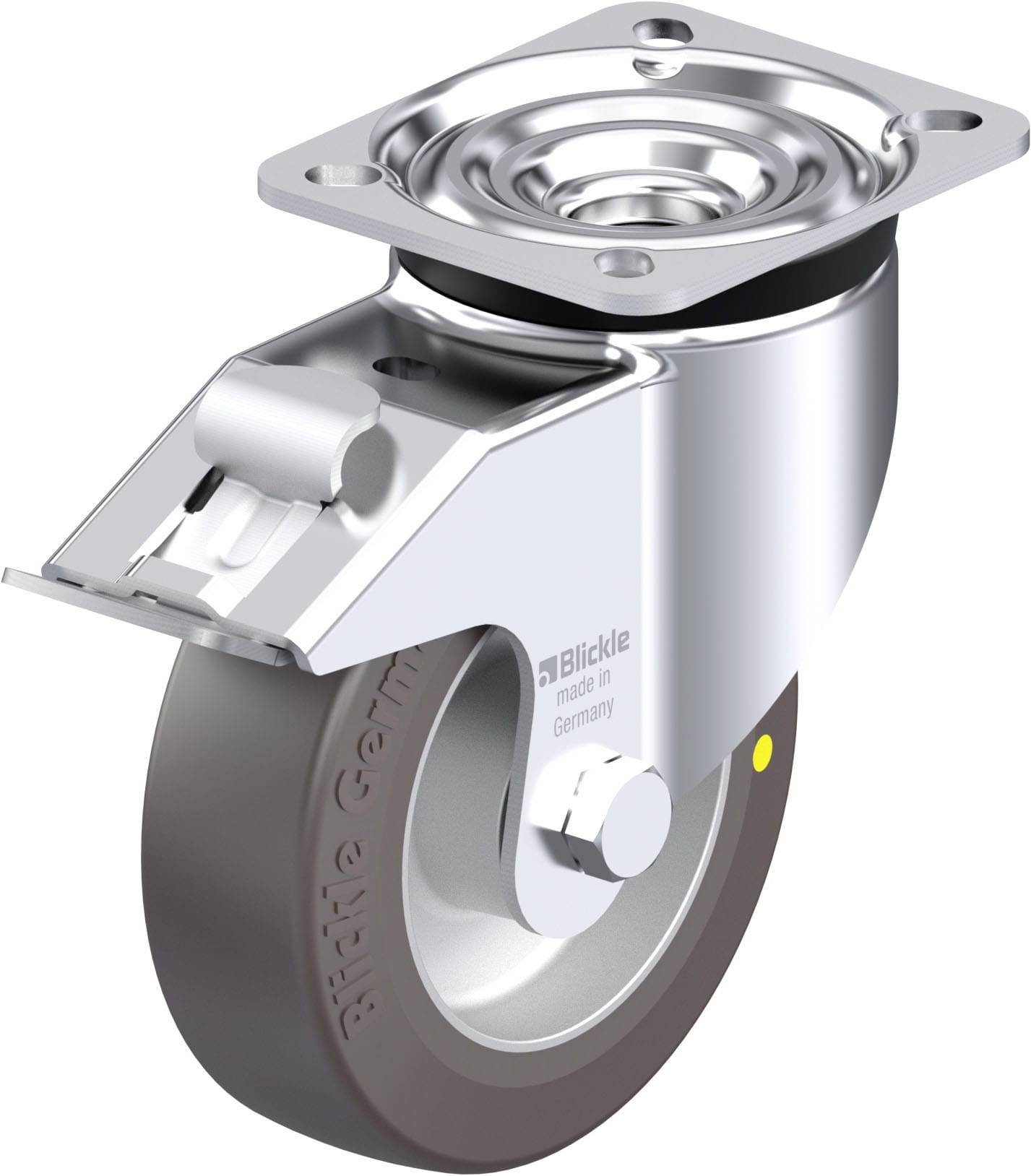 Blickle 902830 LK-ALST 125K-1-FI-AS Acéllemez forgógörgő KerékØ: 125 mm Teherbírás (max.): 350 kg 1 db