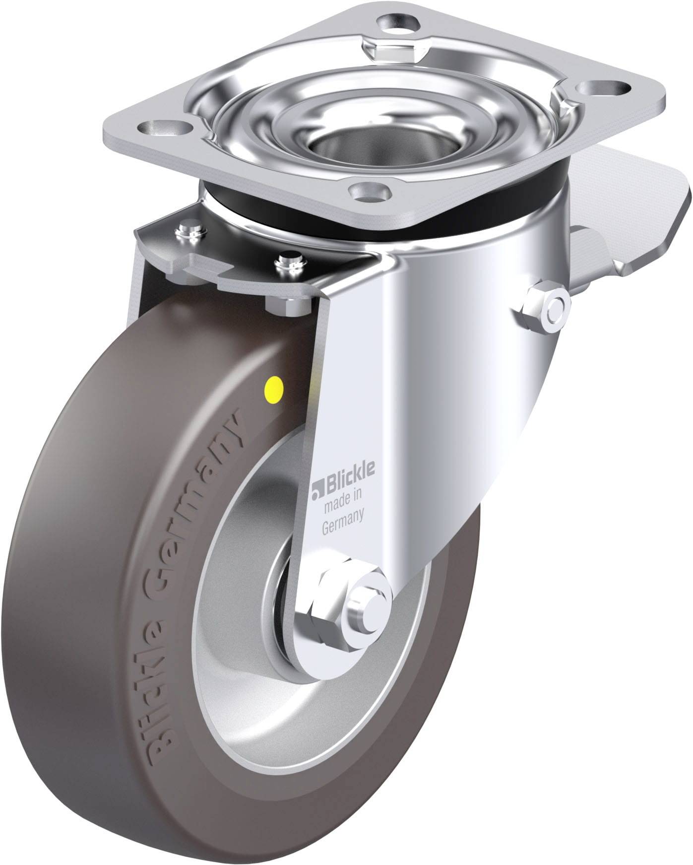 Blickle 936484 LK-ALST 125K-1-ST-AS Acéllemez forgógörgő KerékØ: 125 mm Teherbírás (max.): 350 kg 1 db