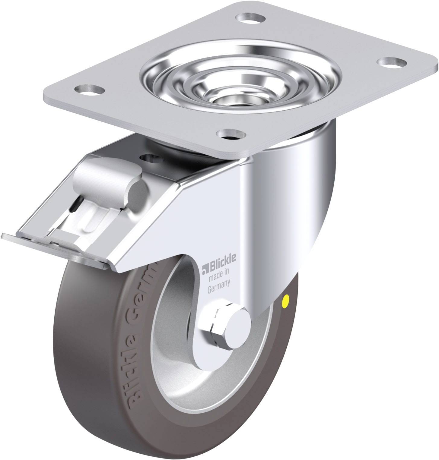 Blickle 936486 LK-ALST 125K-3-FI-AS Acéllemez forgógörgő KerékØ: 125 mm Teherbírás (max.): 350 kg 1 db