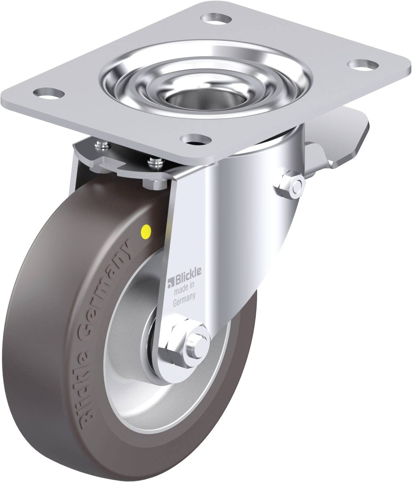 Blickle 936487 LK-ALST 125K-3-ST-AS Acéllemez forgógörgő KerékØ: 125 mm Teherbírás (max.): 350 kg 1 db