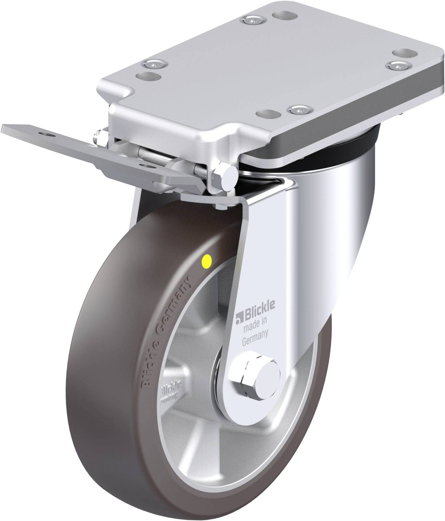 Blickle 936495 LK-ALST 160K-IS-AS Acéllemez forgógörgő KerékØ: 160 mm Teherbírás (max.): 580 kg 1 db