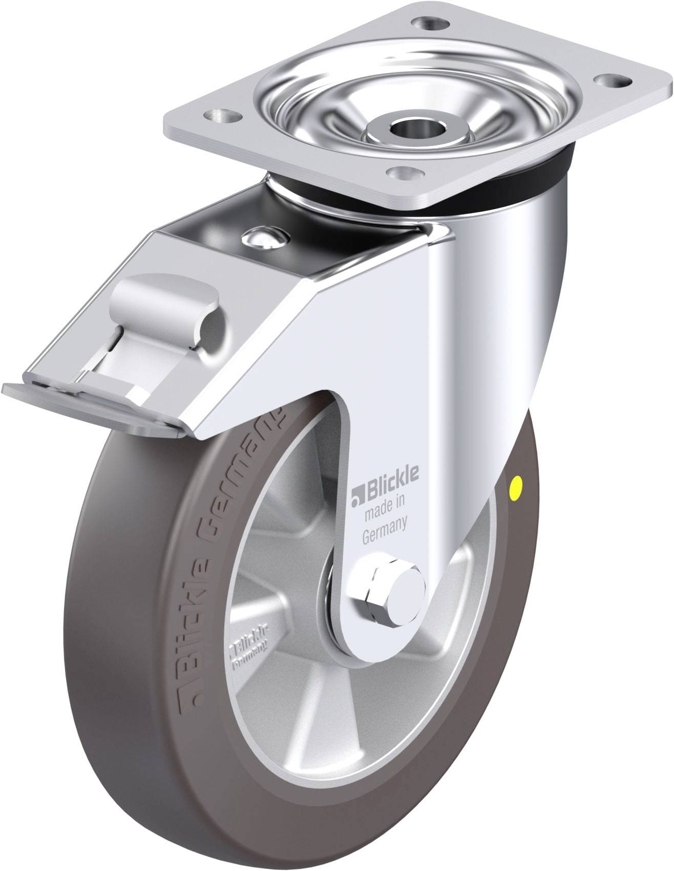 Blickle 881930 LK-ALST 200K-FI-AS Acéllemez forgógörgő KerékØ: 200 mm Teherbírás (max.): 600 kg 1 db