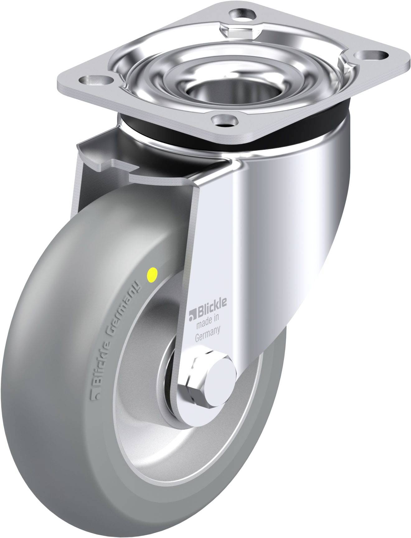 Blickle 936604 LK-ALTH 125K-1-AS-CO Acéllemez forgógörgő KerékØ: 125 mm Teherbírás (max.): 350 kg 1 db