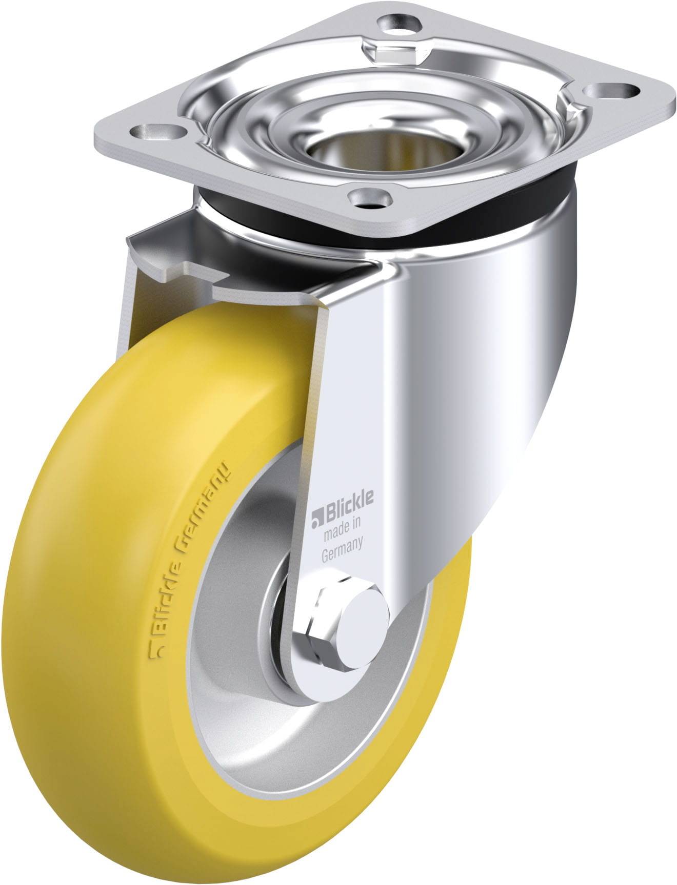 Blickle 881726 LK-ALTH 125K-1-CO Acéllemez forgógörgő KerékØ: 125 mm Teherbírás (max.): 350 kg 1 db