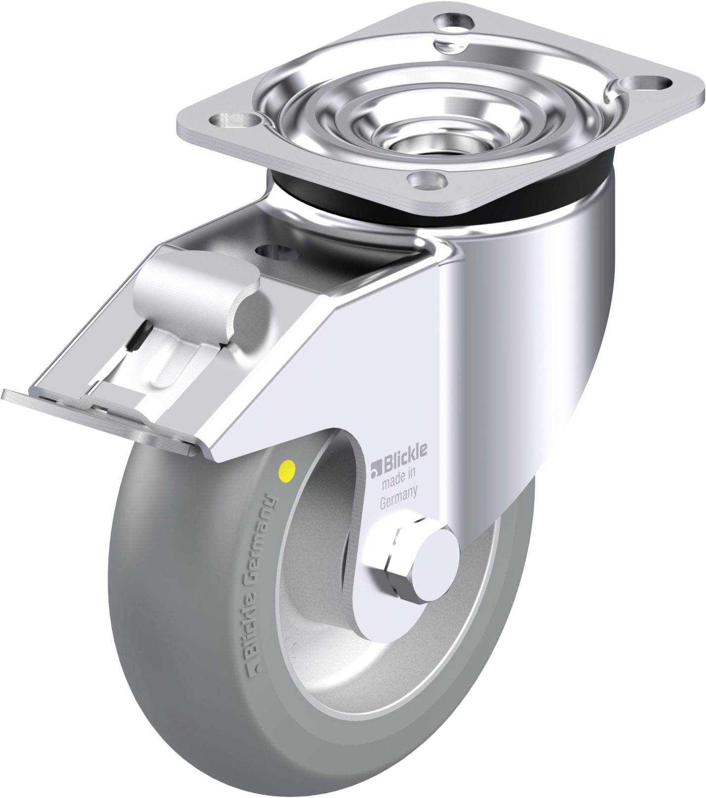Blickle 936606 LK-ALTH 125K-1-FI-AS-CO Acéllemez forgógörgő KerékØ: 125 mm Teherbírás (max.): 350 kg 1 db