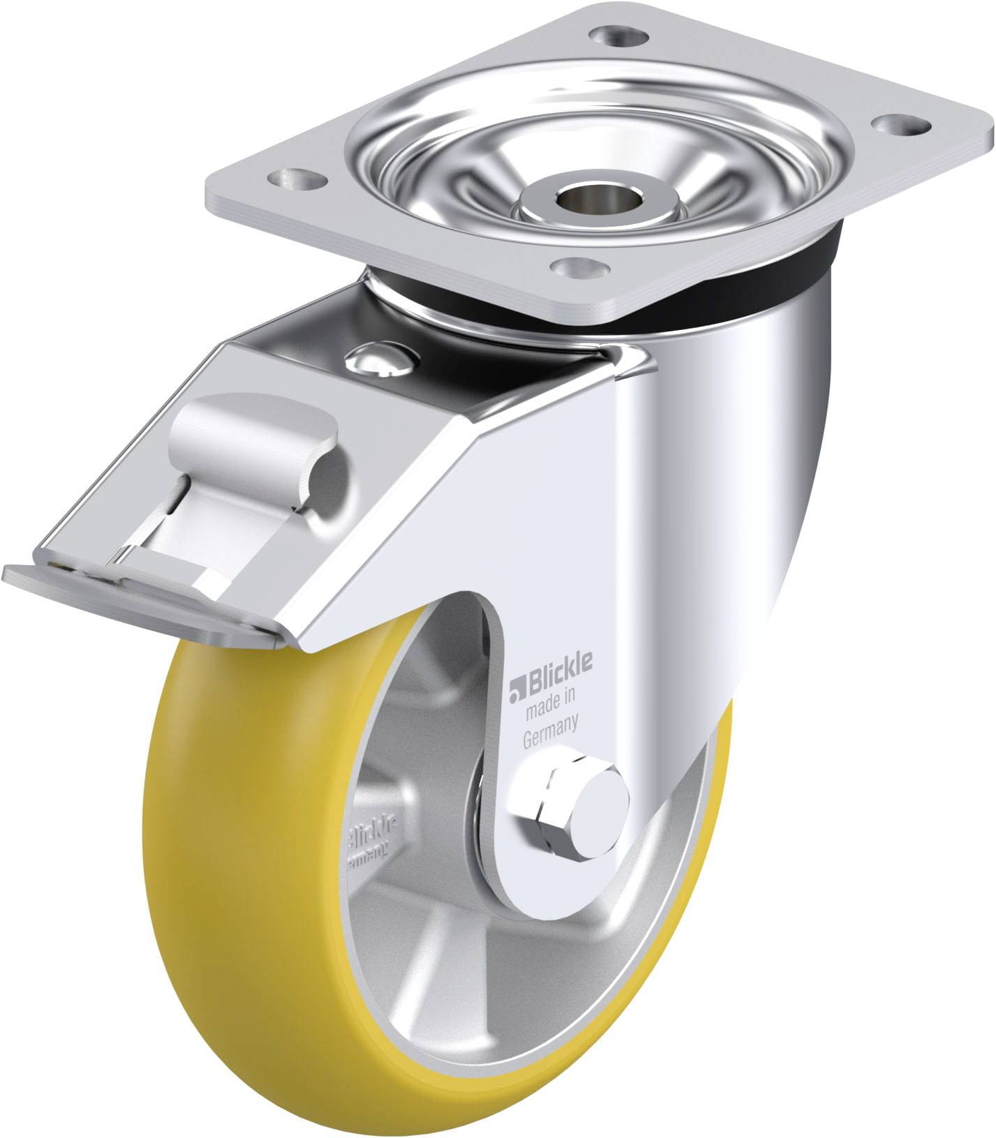 Blickle 885339 LK-ALTH 160K-FI-CO Acéllemez forgógörgő KerékØ: 160 mm Teherbírás (max.): 600 kg 1 db
