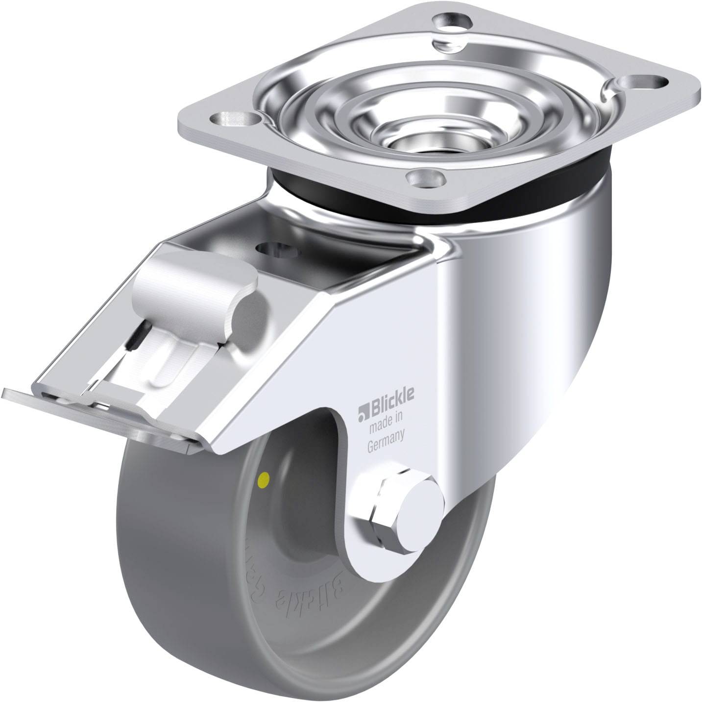 Blickle 754150 LK-PO 100G-1-FI-ELS Acéllemez forgógörgő KerékØ: 100 mm Teherbírás (max.): 280 kg 1 db