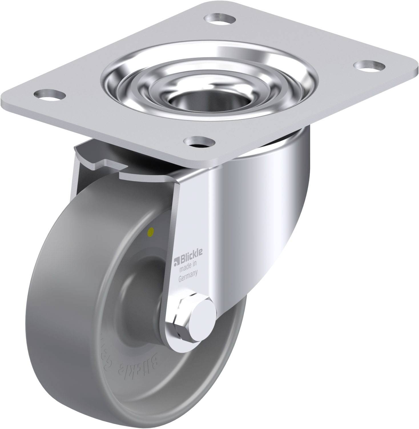 Blickle 758708 LK-PO 100G-3-ELS Acéllemez forgógörgő KerékØ: 100 mm Teherbírás (max.): 280 kg 1 db
