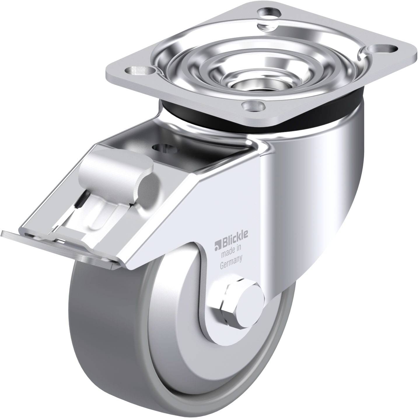 Blickle 946785 LK-PO 100KA-1-FI-ELS-FA Acéllemez forgógörgő KerékØ: 100 mm Teherbírás (max.): 280 kg 1 db