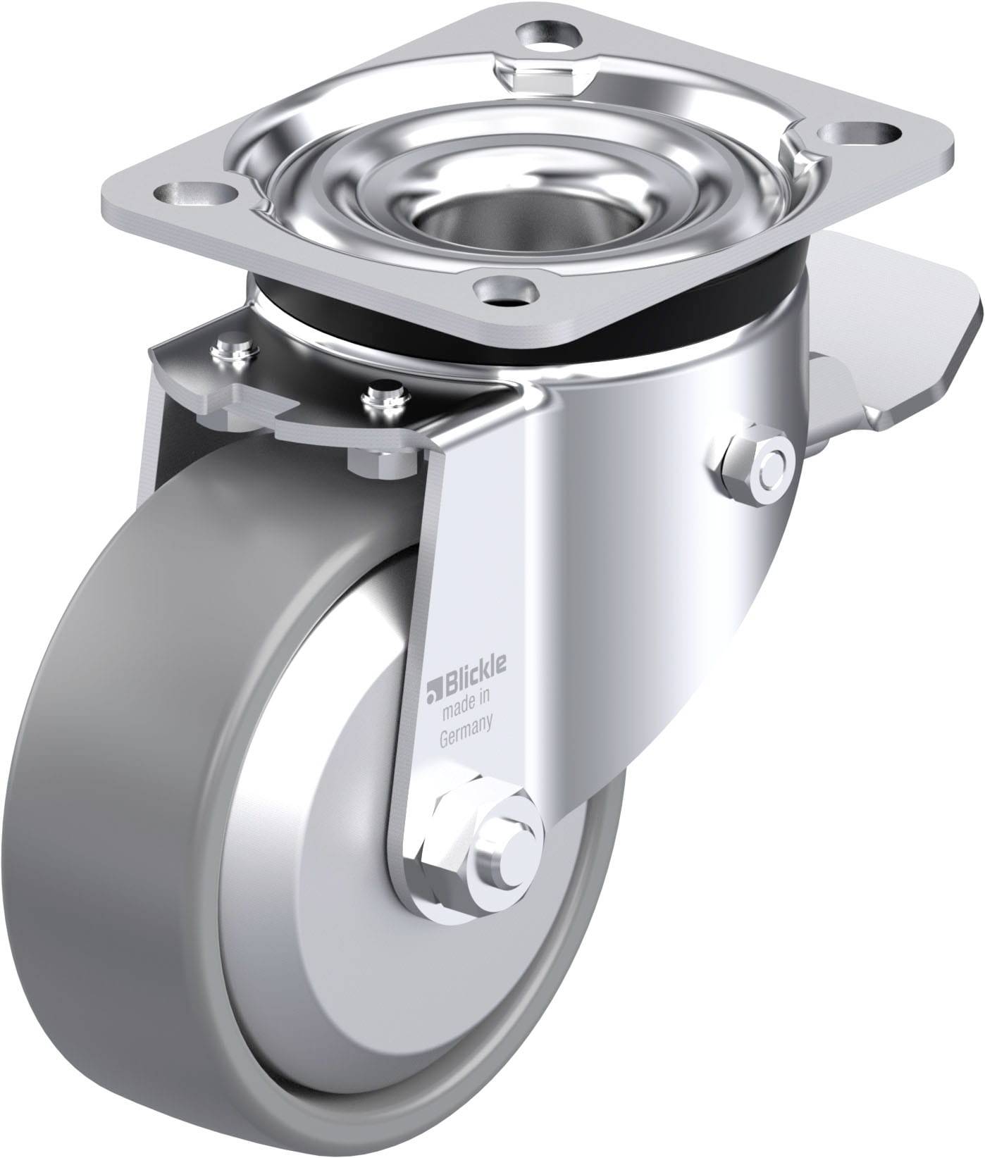 Blickle 946786 LK-PO 100KA-1-ST-ELS-FA Acéllemez forgógörgő KerékØ: 100 mm Teherbírás (max.): 280 kg 1 db