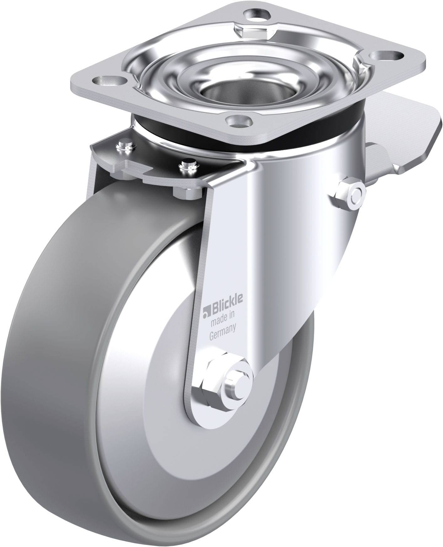 Blickle 946792 LK-PO 125G-1-ST-ELS-FA Acéllemez forgógörgő KerékØ: 125 mm Teherbírás (max.): 300 kg 1 db