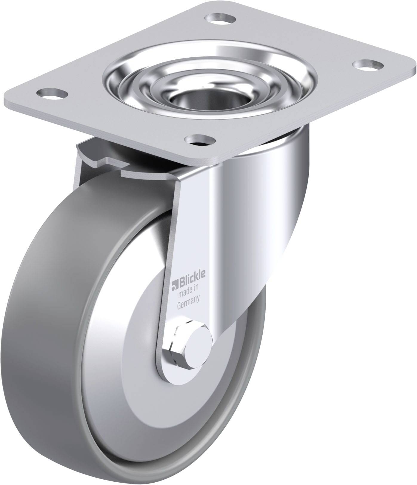Blickle 946793 LK-PO 125G-3-ELS-FA Acéllemez forgógörgő KerékØ: 125 mm Teherbírás (max.): 300 kg 1 db