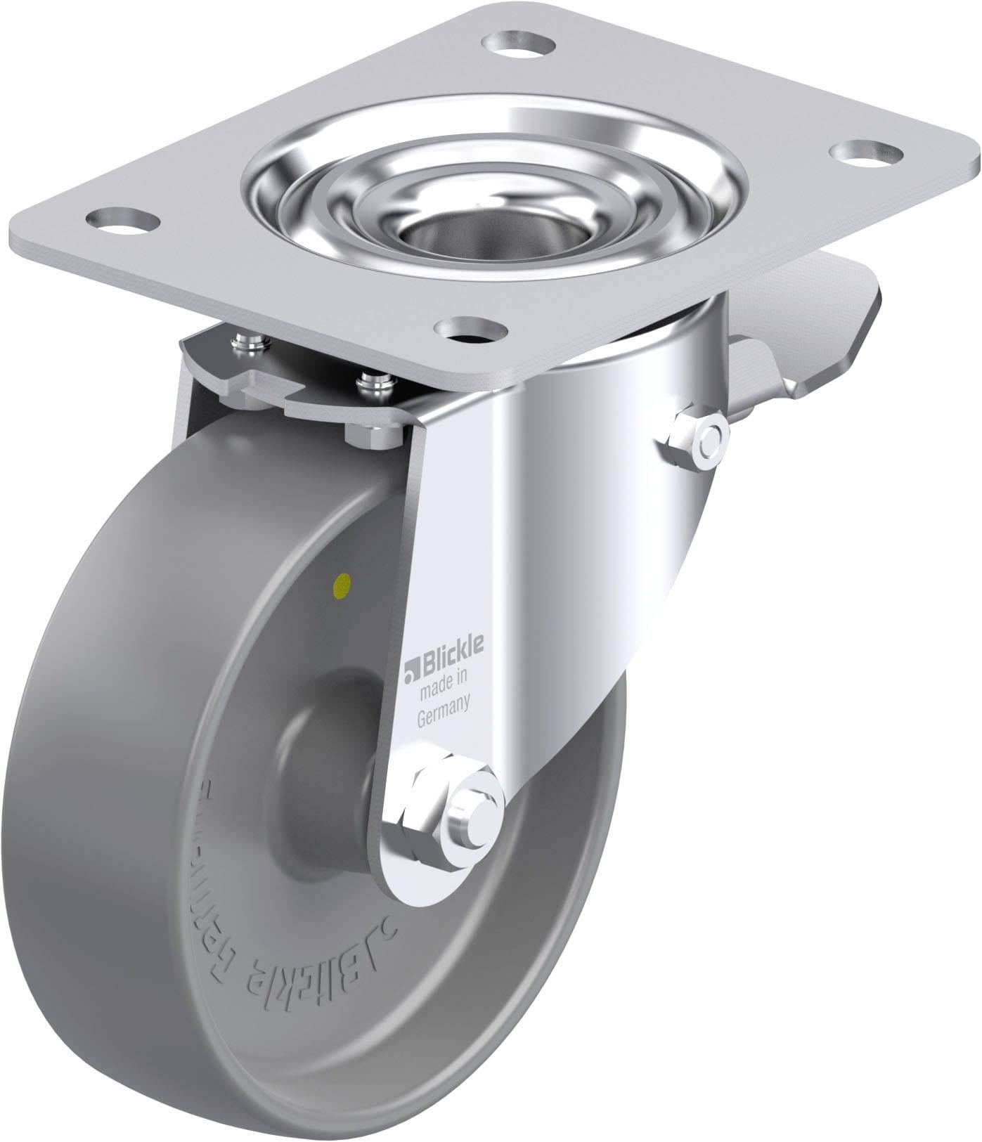 Blickle 885965 LK-PO 125G-3-ST-ELS Acéllemez forgógörgő KerékØ: 125 mm Teherbírás (max.): 300 kg 1 db