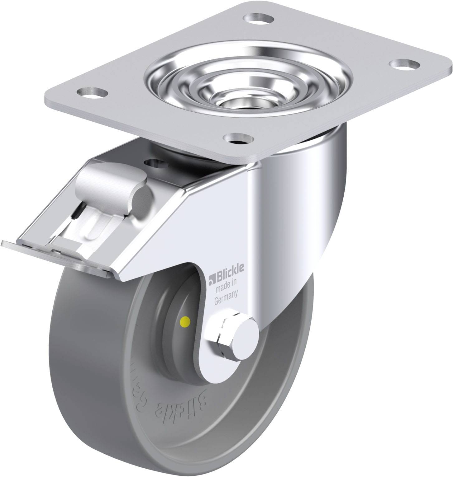 Blickle 936943 LK-PO 125KA-3-FI-ELS Acéllemez forgógörgő KerékØ: 125 mm Teherbírás (max.): 300 kg 1 db