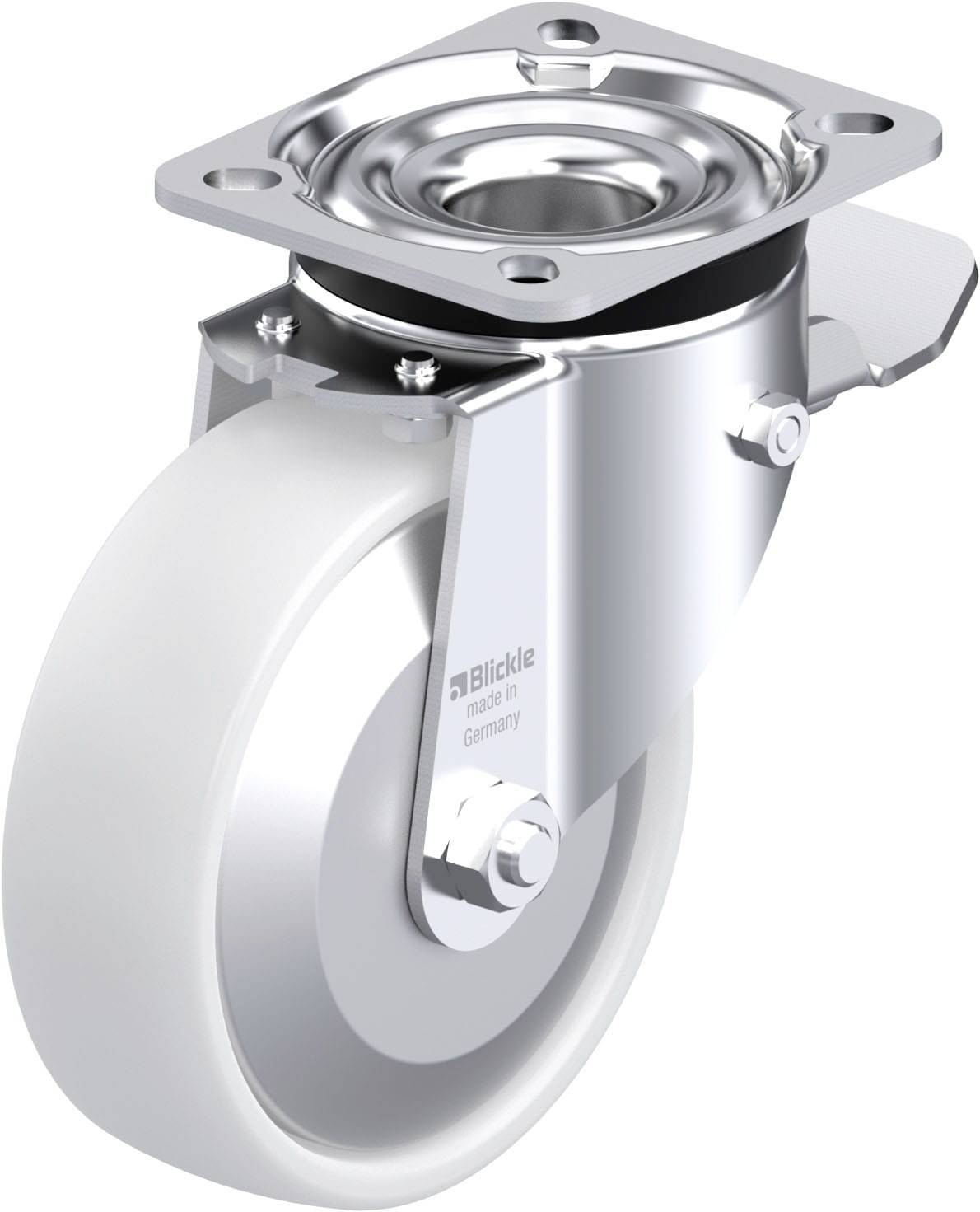 Blickle 852701 LK-PO 125XR-1-ST-FA Acéllemez forgógörgő KerékØ: 125 mm Teherbírás (max.): 300 kg 1 db
