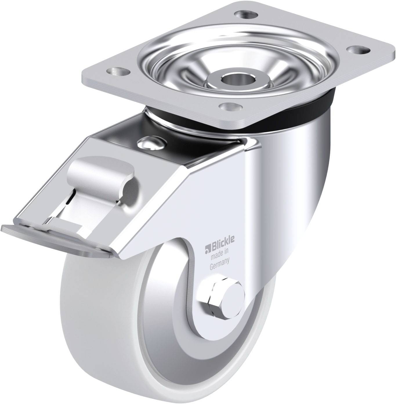 Blickle 852735 LK-PO 127XR-FI-FA Acéllemez forgógörgő KerékØ: 125 mm Teherbírás (max.): 400 kg 1 db