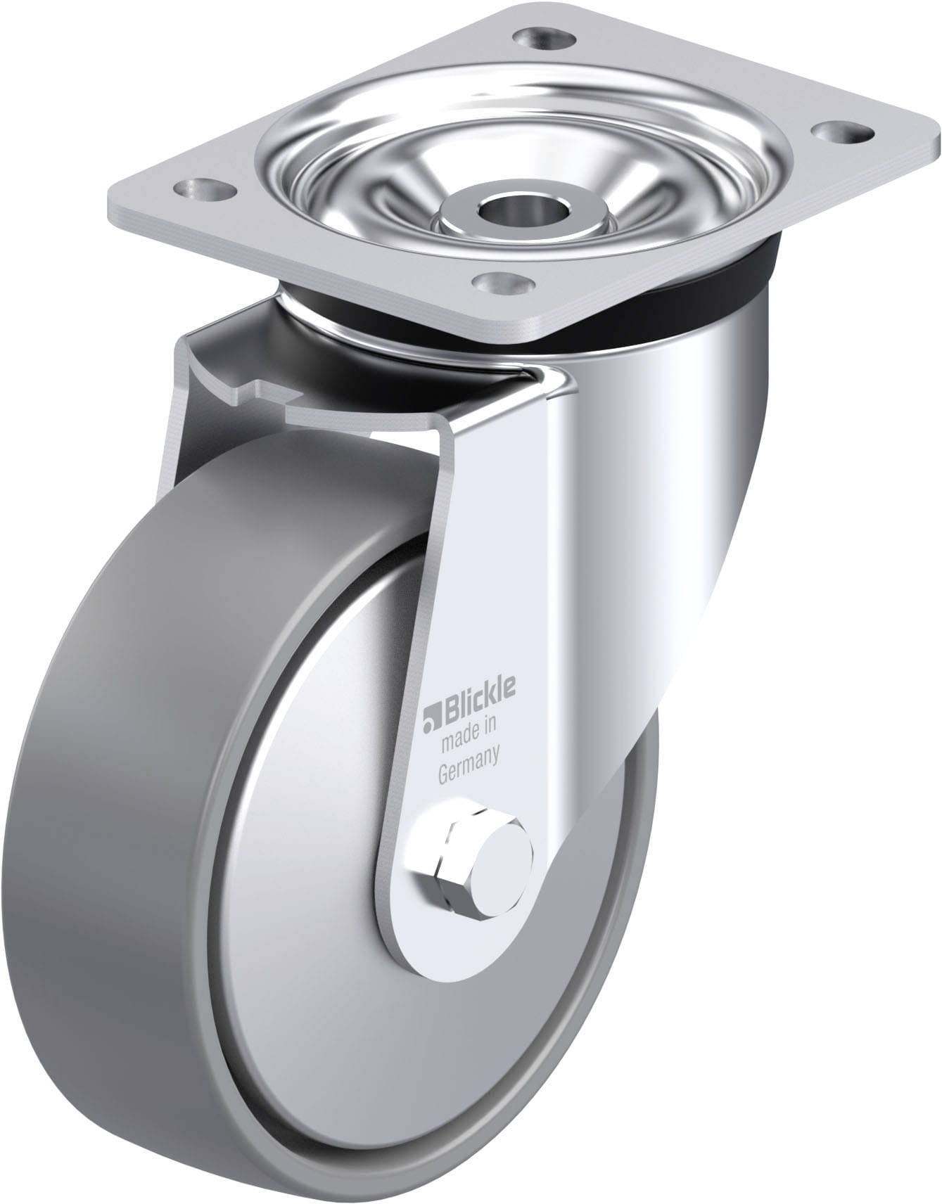 Blickle 946802 LK-PO 150G-ELS-FA Acéllemez forgógörgő KerékØ: 150 mm Teherbírás (max.): 400 kg 1 db