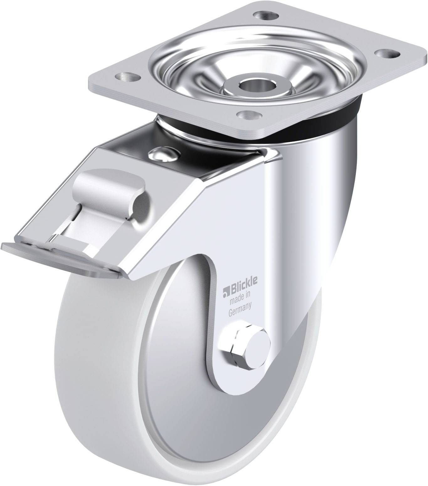 Blickle 750252 LK-PO 150G-FI-FA Acéllemez forgógörgő KerékØ: 150 mm Teherbírás (max.): 400 kg 1 db