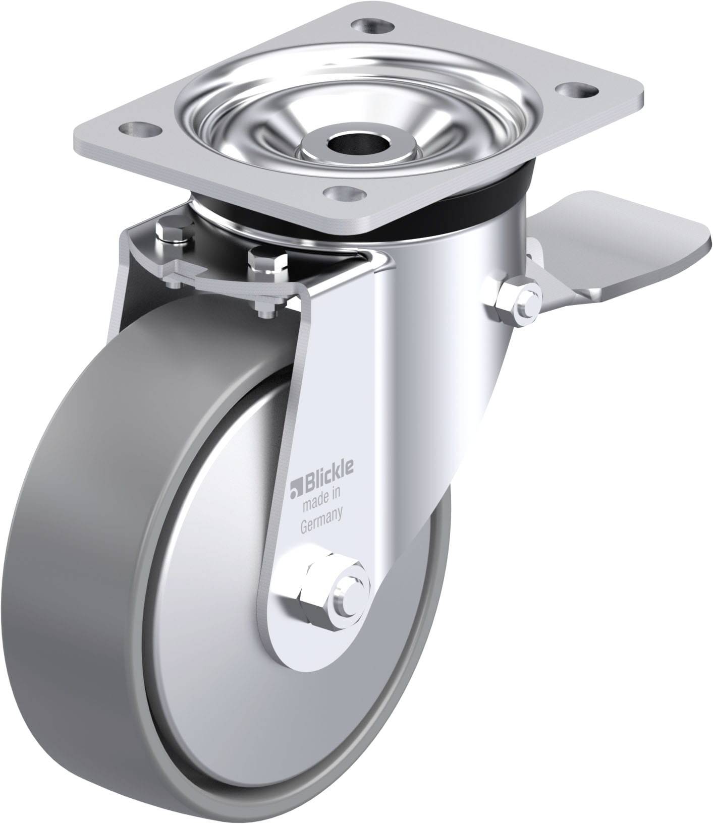 Blickle 946807 LK-PO 150K-ST-ELS-FA Acéllemez forgógörgő KerékØ: 150 mm Teherbírás (max.): 400 kg 1 db