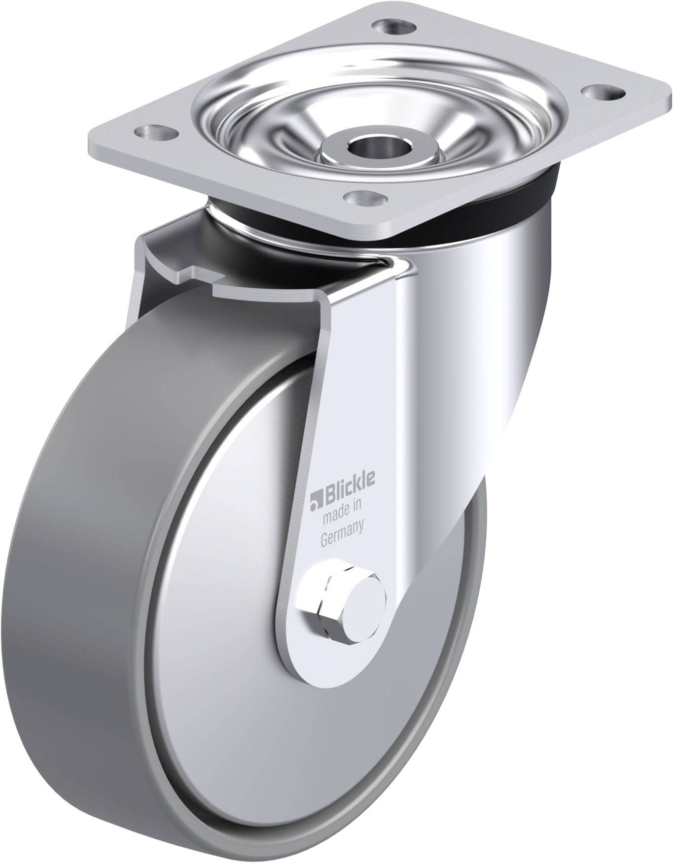Blickle 946808 LK-PO 160G-ELS-FA Acéllemez forgógörgő KerékØ: 160 mm Teherbírás (max.): 450 kg 1 db