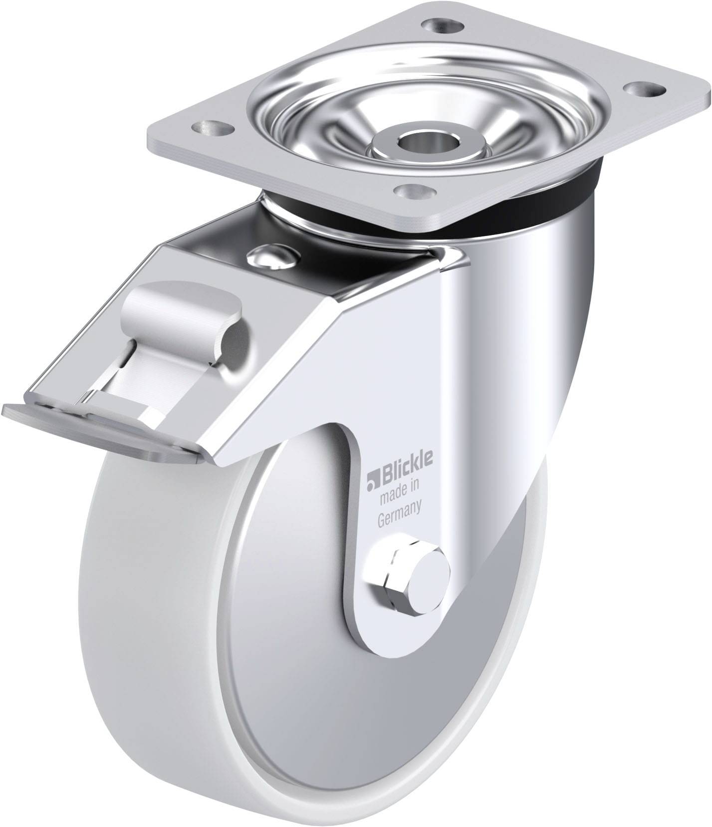 Blickle 750262 LK-PO 160G-FI-FA Acéllemez forgógörgő KerékØ: 160 mm Teherbírás (max.): 450 kg 1 db