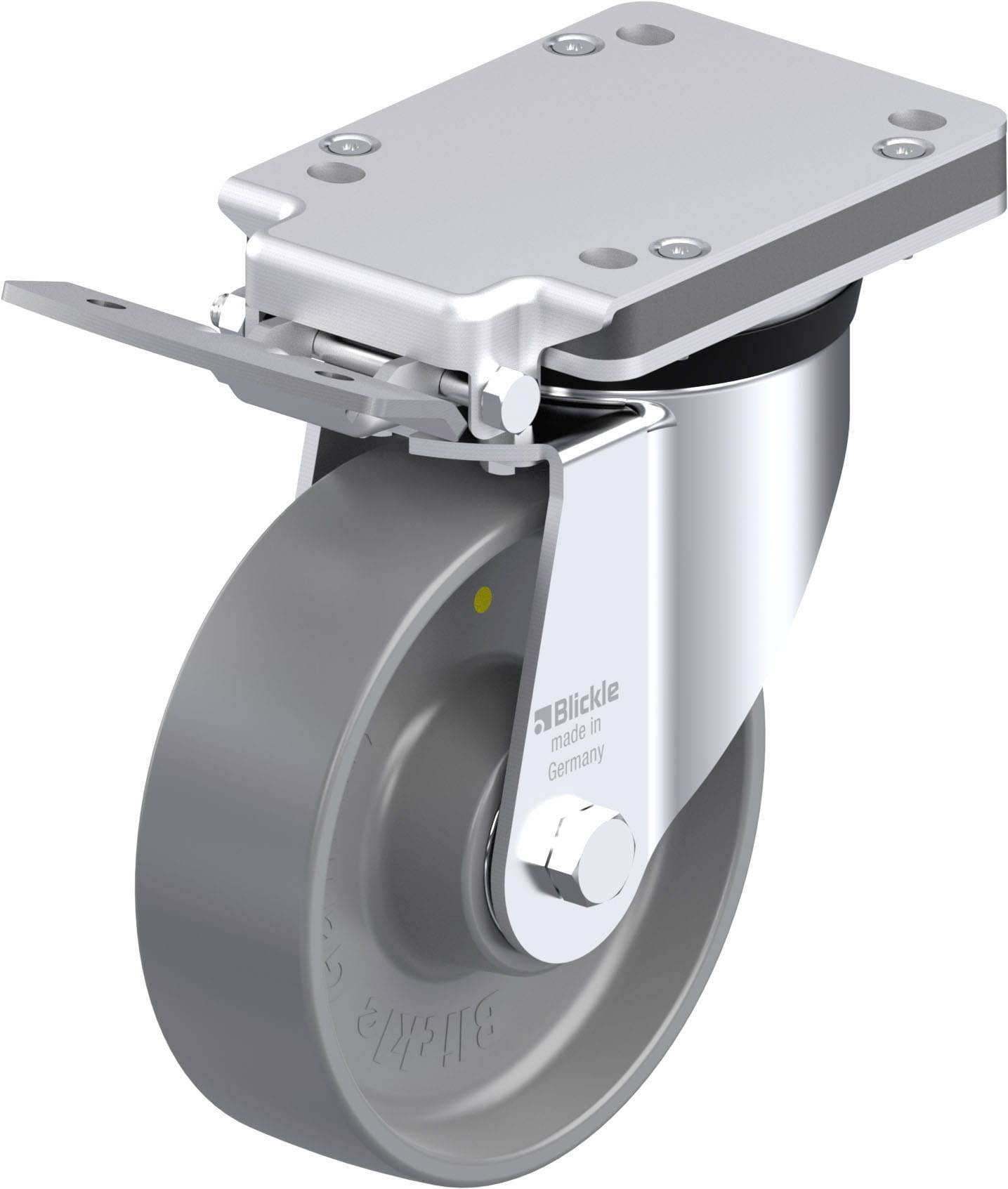 Blickle 936954 LK-PO 160K-IS-ELS Acéllemez forgógörgő KerékØ: 160 mm Teherbírás (max.): 450 kg 1 db