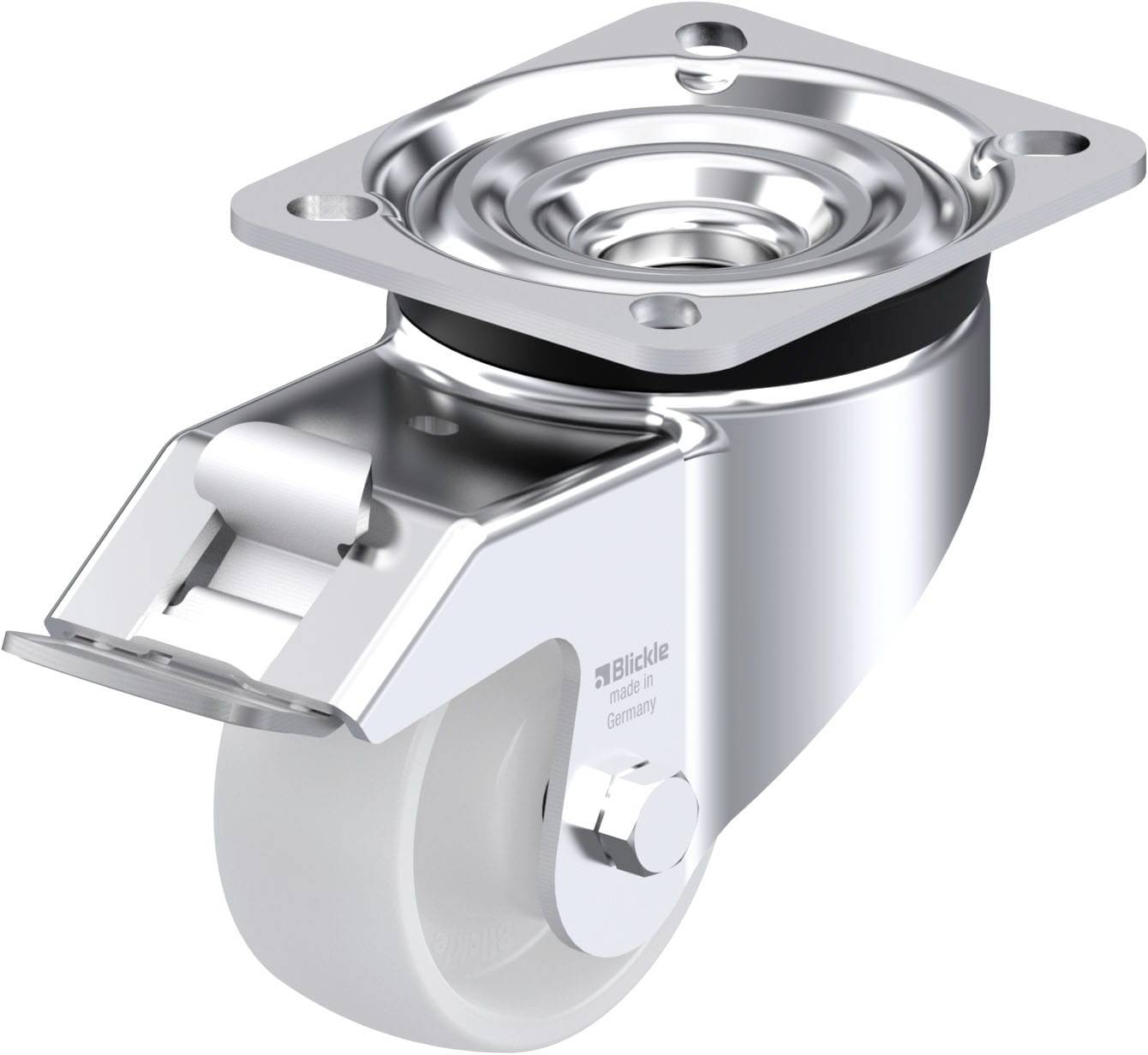 Blickle 852649 LK-PO 75XR-FI Acéllemez forgógörgő KerékØ: 75 mm Teherbírás (max.): 200 kg 1 db