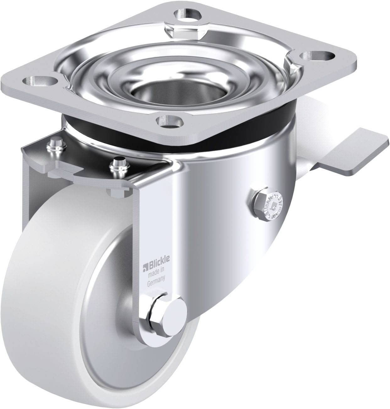 Blickle 852651 LK-PO 75XR-ST-FA Acéllemez forgógörgő KerékØ: 75 mm Teherbírás (max.): 200 kg 1 db