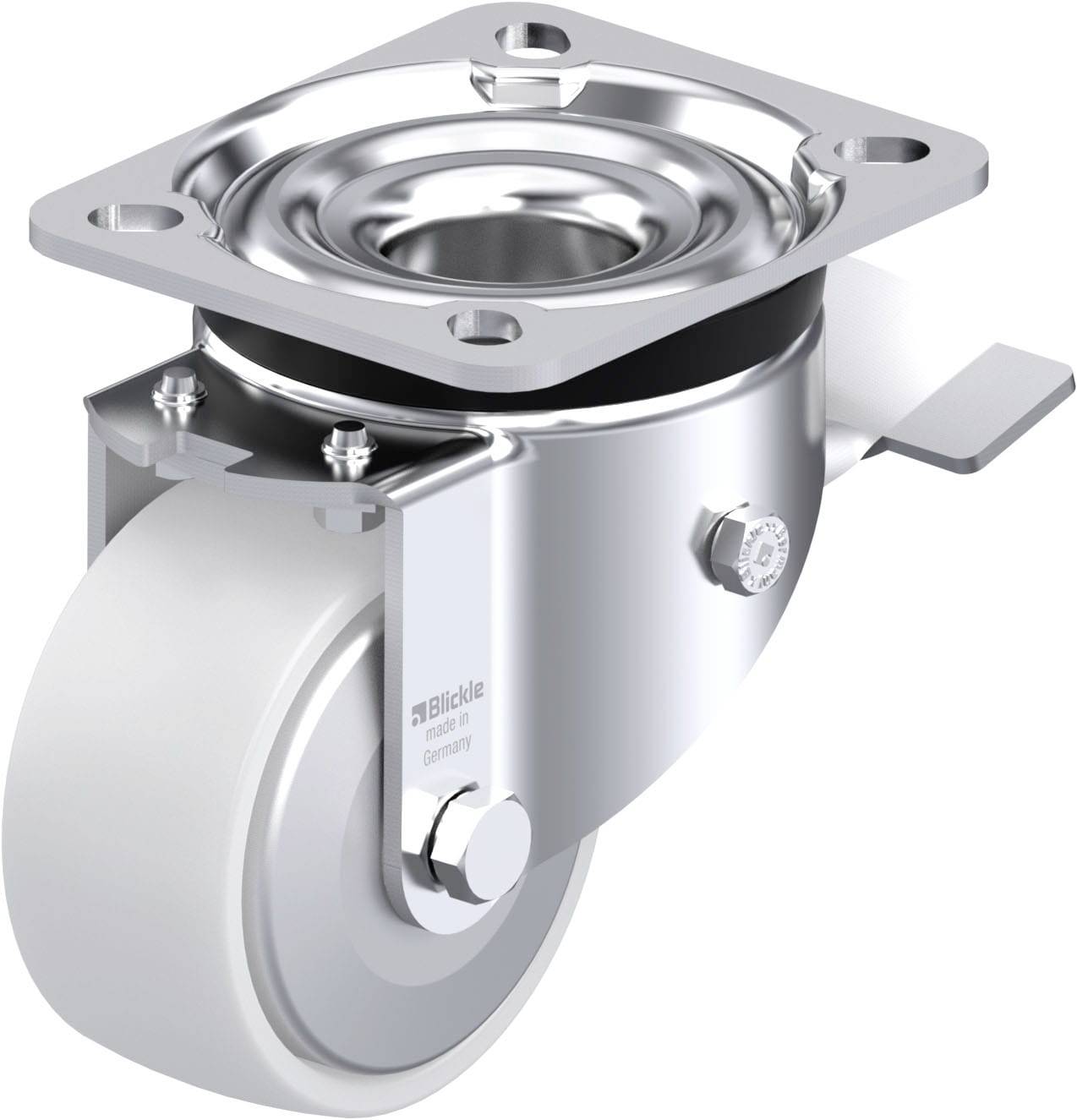 Blickle 852662 LK-PO 82XR-ST-FA Acéllemez forgógörgő KerékØ: 80 mm Teherbírás (max.): 230 kg 1 db