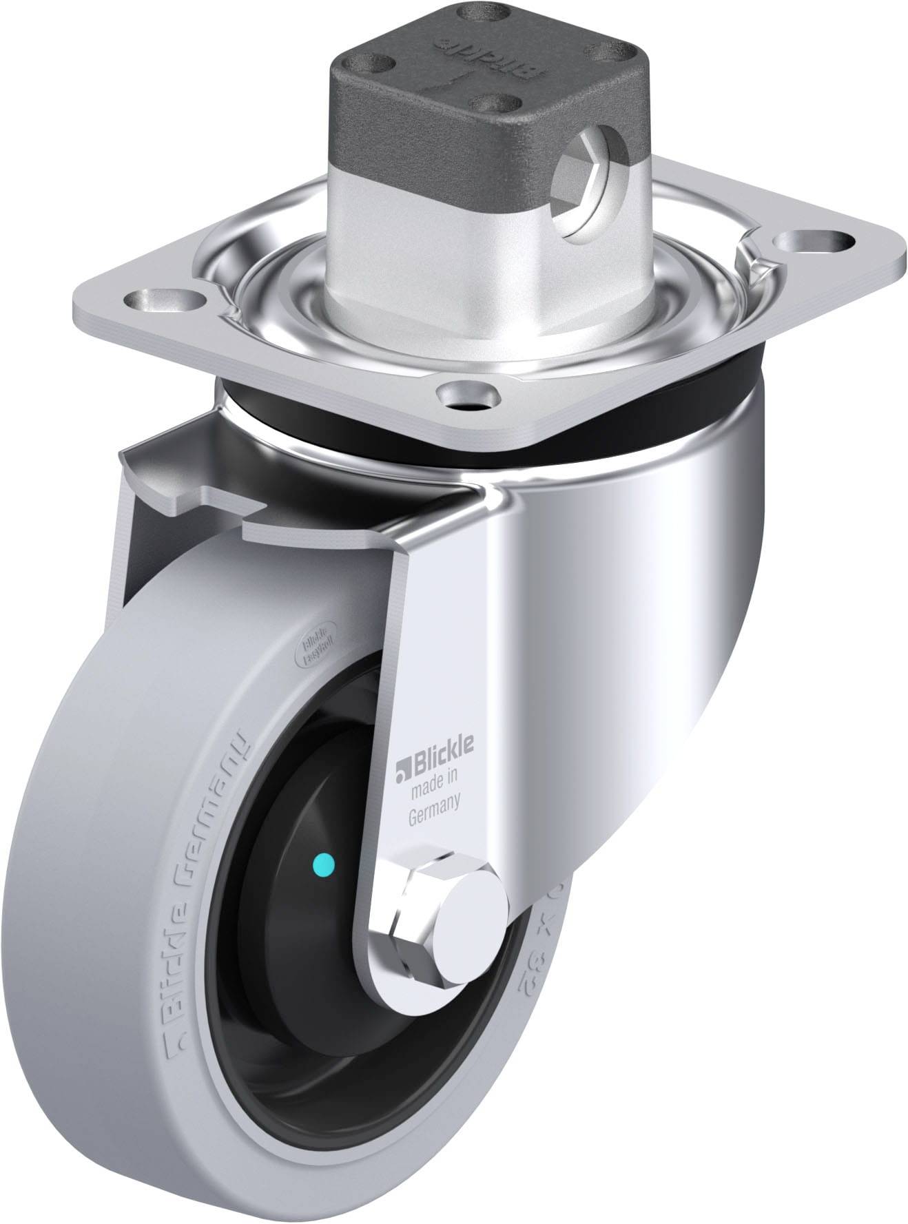 Blickle 850966 LK-POEV 100KAD-1-CS11-SG Acéllemez forgógörgő KerékØ: 100 mm Teherbírás (max.): 200 kg 1 db