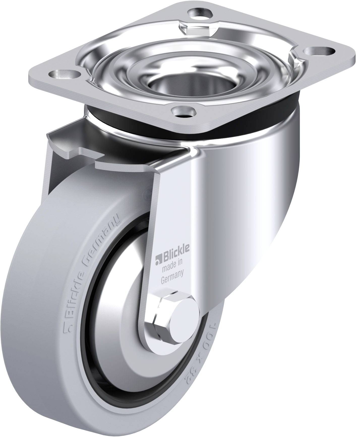 Blickle 945755 LK-POEV 100XKA-1-SG-FA Acéllemez forgógörgő KerékØ: 100 mm Teherbírás (max.): 200 kg 1 db