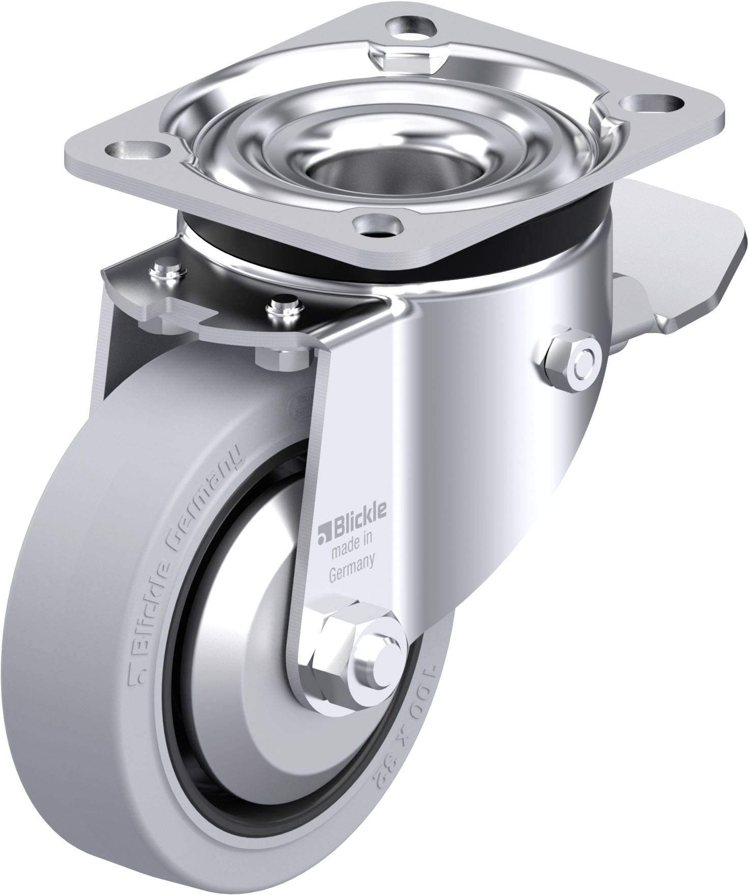Blickle 945757 LK-POEV 100XKA-1-ST-SG-FA Acéllemez forgógörgő KerékØ: 100 mm Teherbírás (max.): 200 kg 1 db