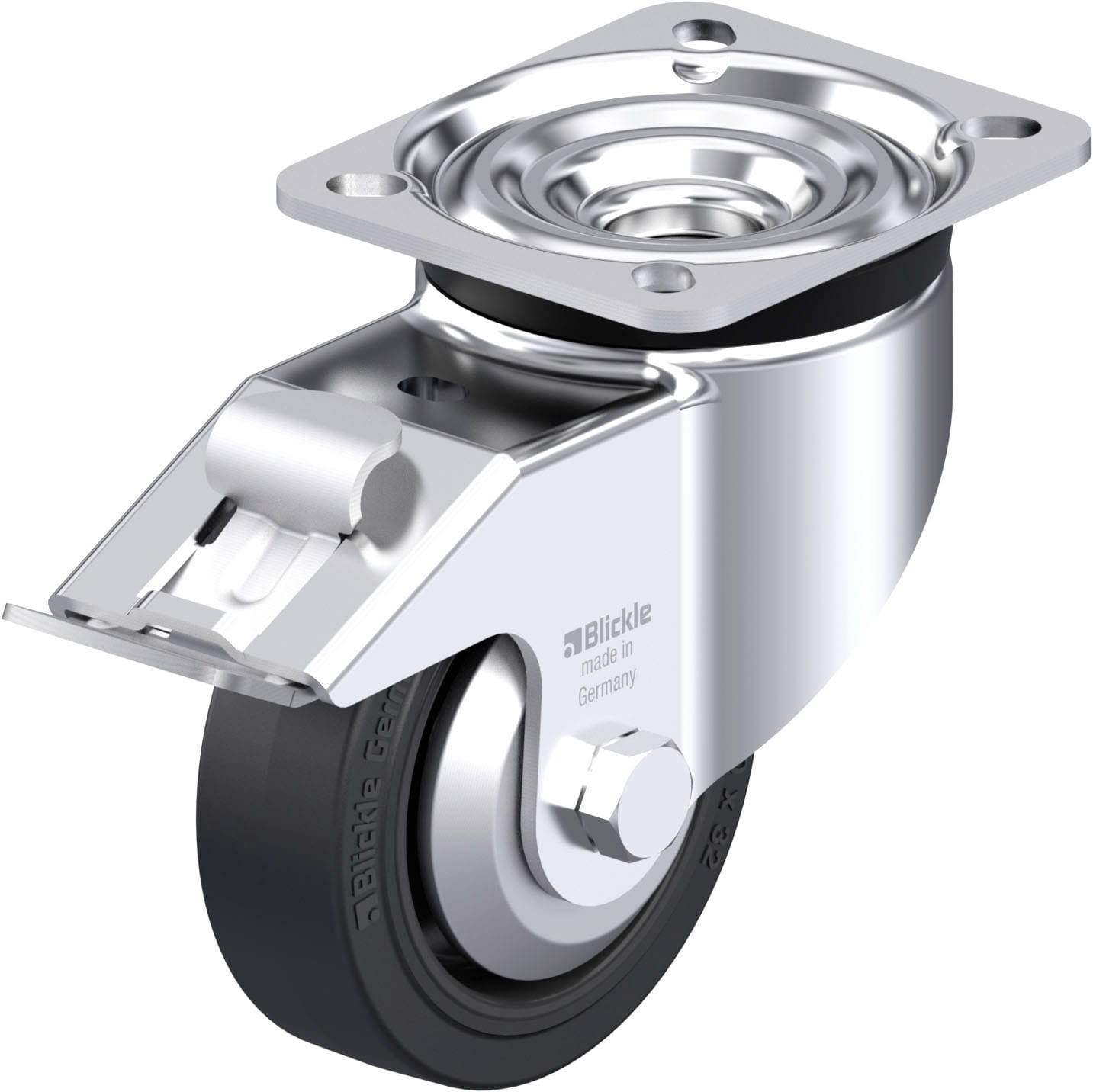 Blickle 850929 LK-POEV 100XR-1-FI-FA Acéllemez forgógörgő KerékØ: 100 mm Teherbírás (max.): 200 kg 1 db