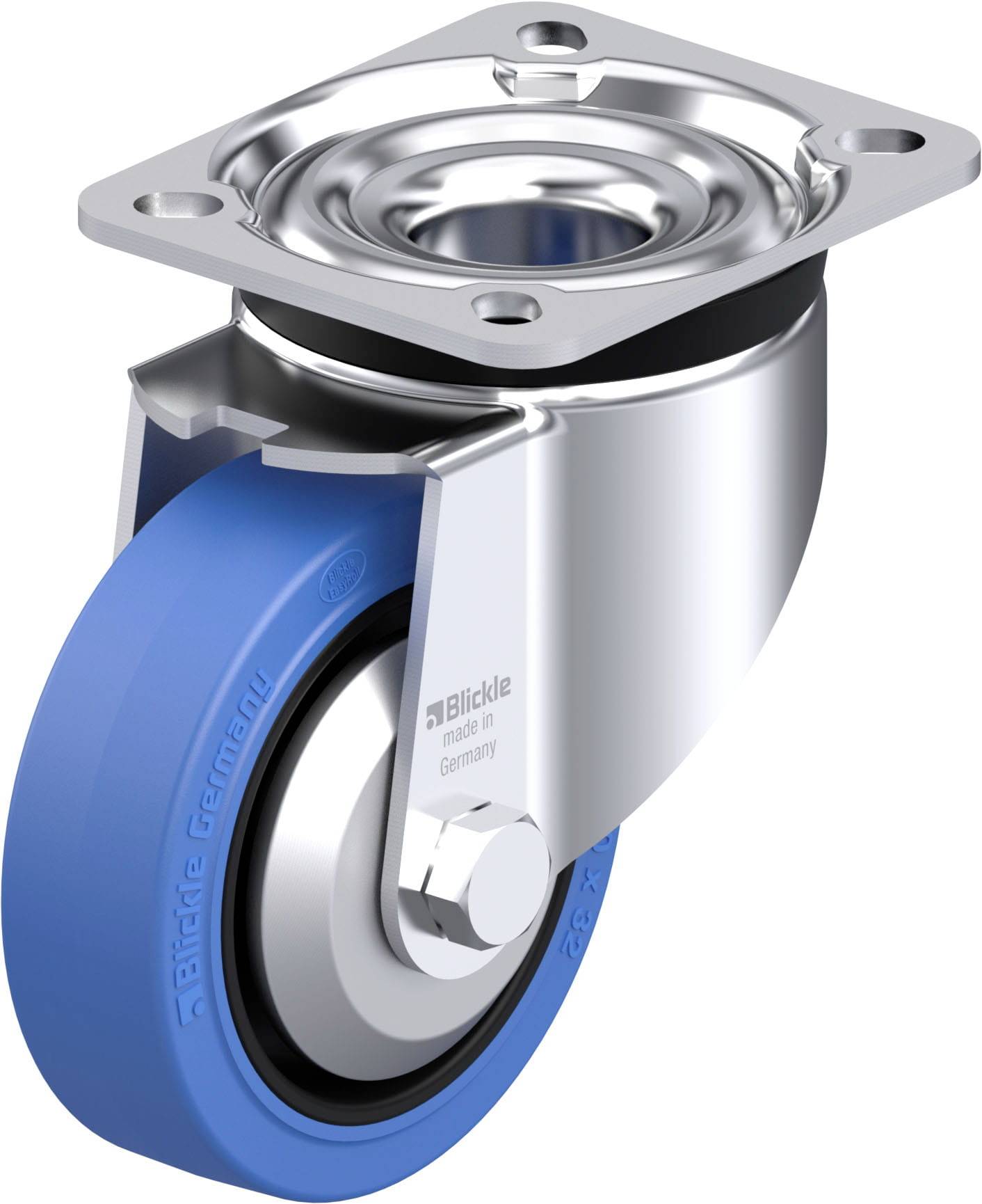 Blickle 850943 LK-POEV 100XR-1-SB-FA Acéllemez forgógörgő KerékØ: 100 mm Teherbírás (max.): 200 kg 1 db