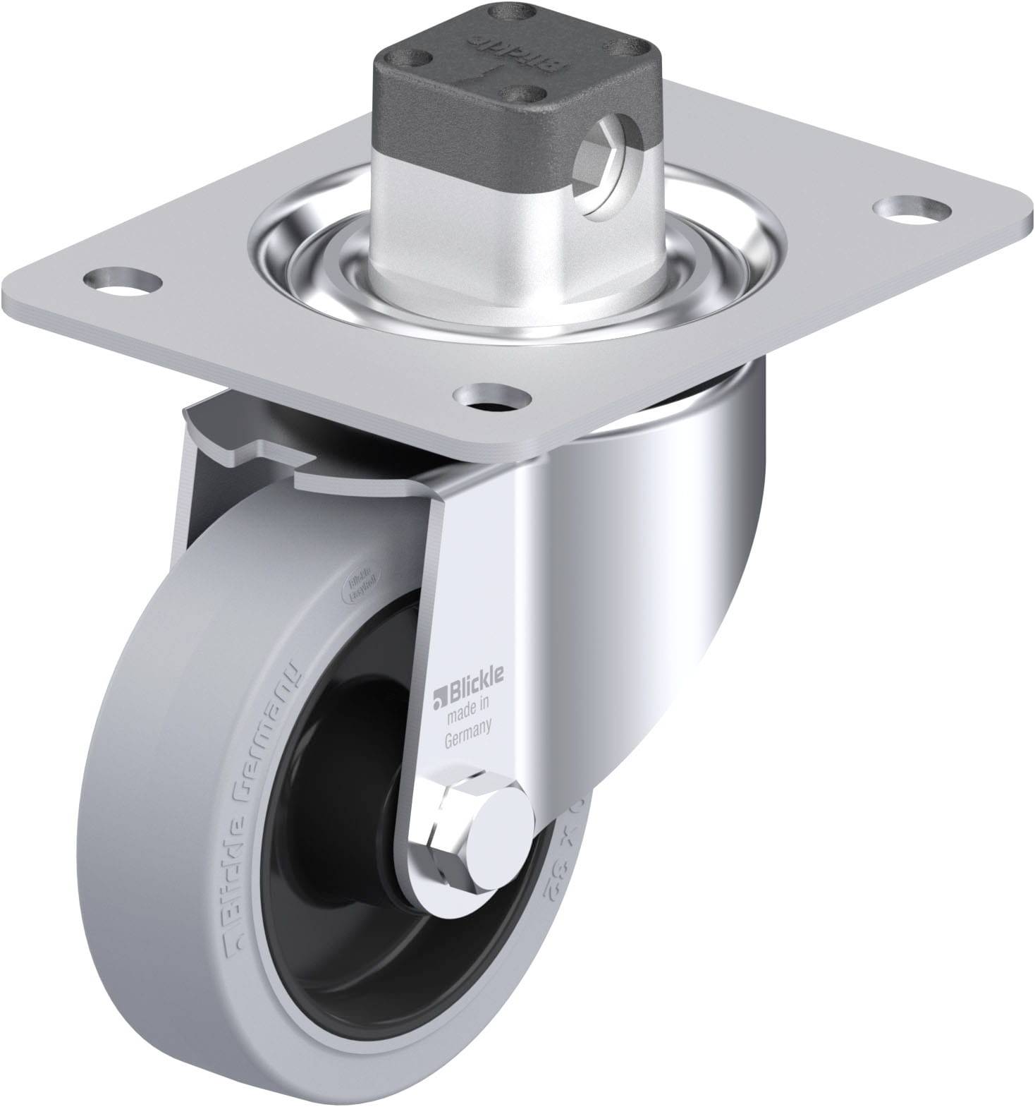 Blickle 851000 LK-POEV 100XR-3-CS11-SG Acéllemez forgógörgő KerékØ: 100 mm Teherbírás (max.): 200 kg 1 db