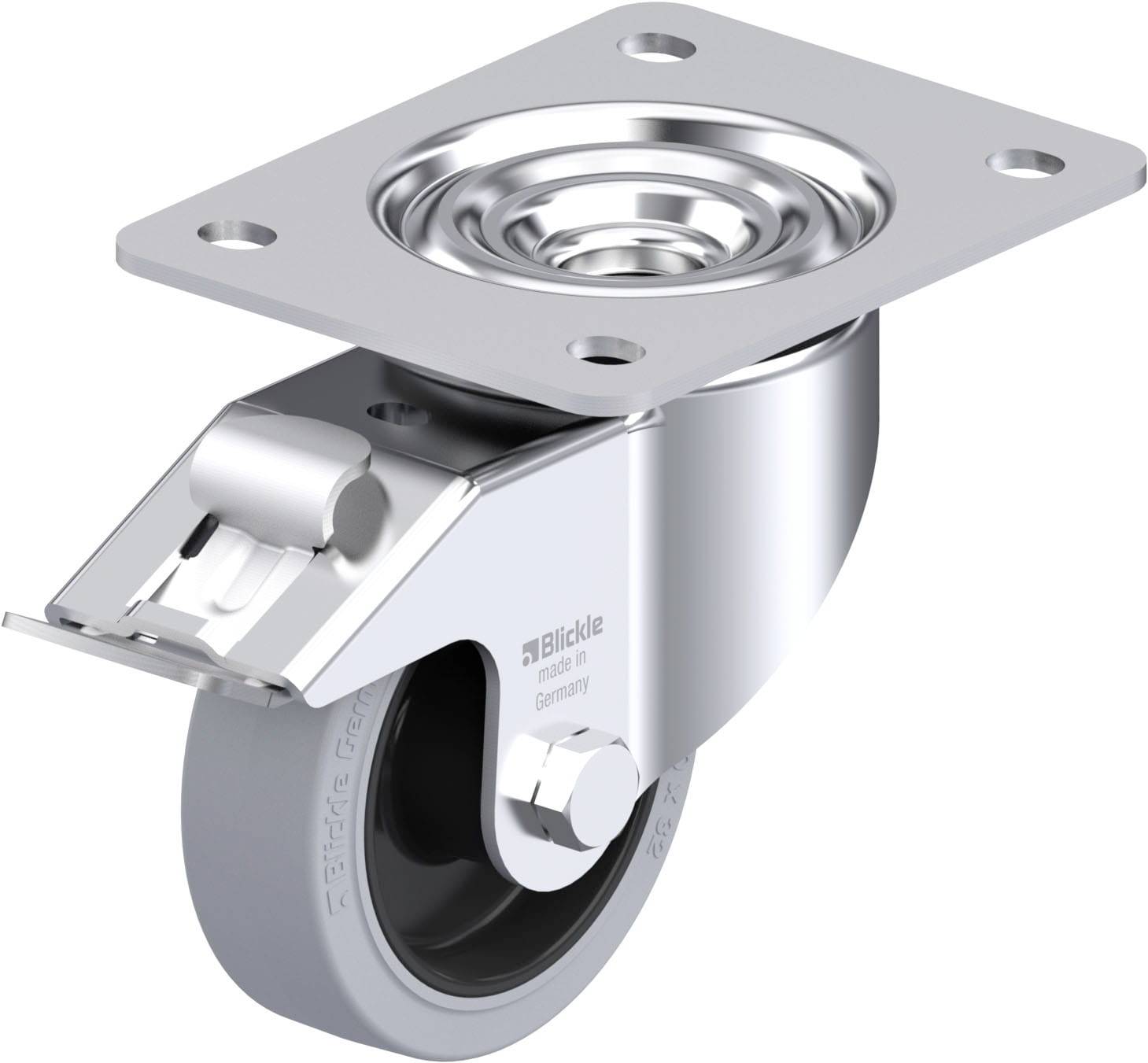 Blickle 850982 LK-POEV 100XR-3-FI-SG Acéllemez forgógörgő KerékØ: 100 mm Teherbírás (max.): 200 kg 1 db