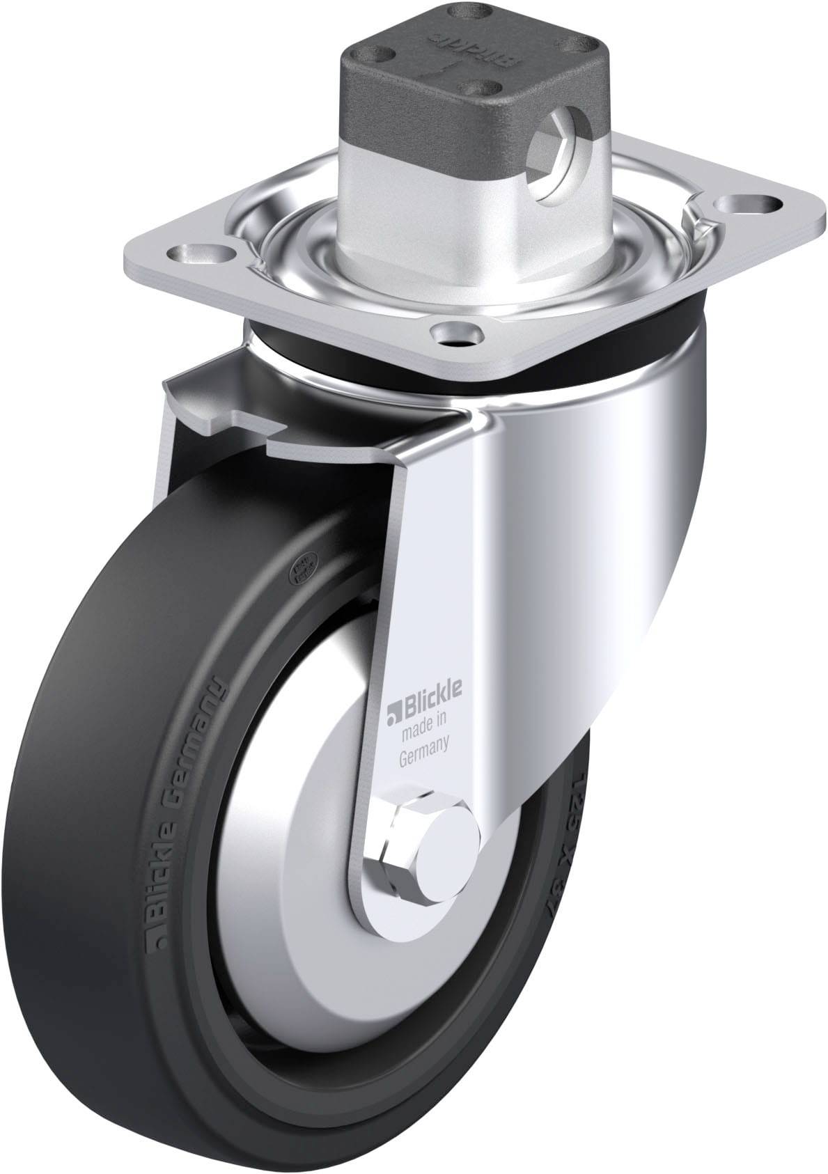 Blickle 851112 LK-POEV 125KA-1-CS11-FA Acéllemez forgógörgő KerékØ: 125 mm Teherbírás (max.): 250 kg 1 db