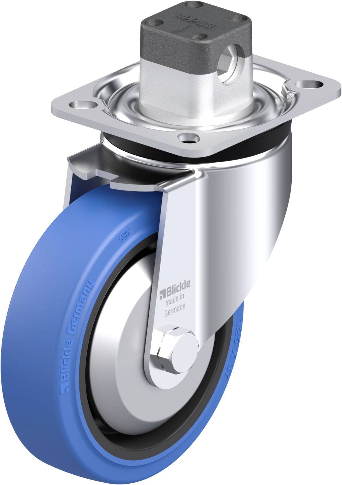 Blickle 851109 LK-POEV 125KA-1-CS11-SB-FA Acéllemez forgógörgő KerékØ: 125 mm Teherbírás (max.): 250 kg 1 db