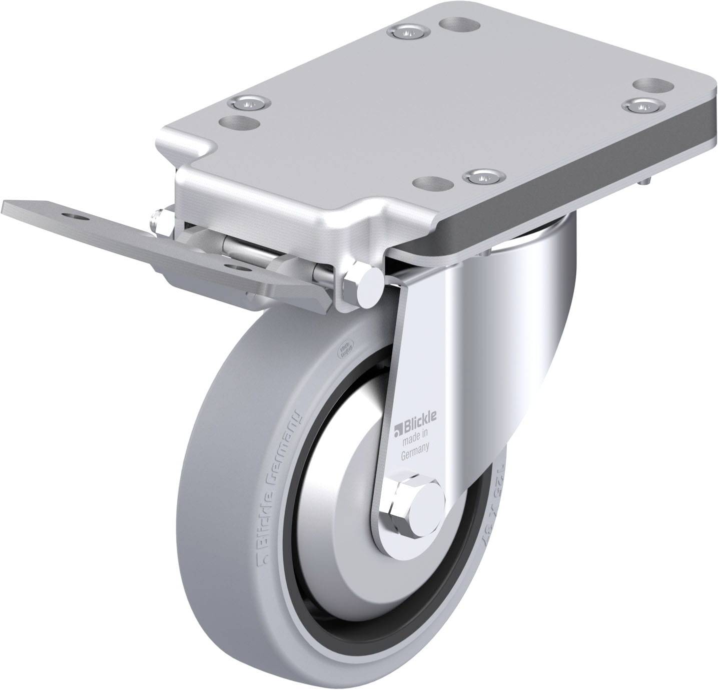 Blickle 851186 LK-POEV 125KA-3-IS-SG-FA Acéllemez forgógörgő KerékØ: 125 mm Teherbírás (max.): 250 kg 1 db