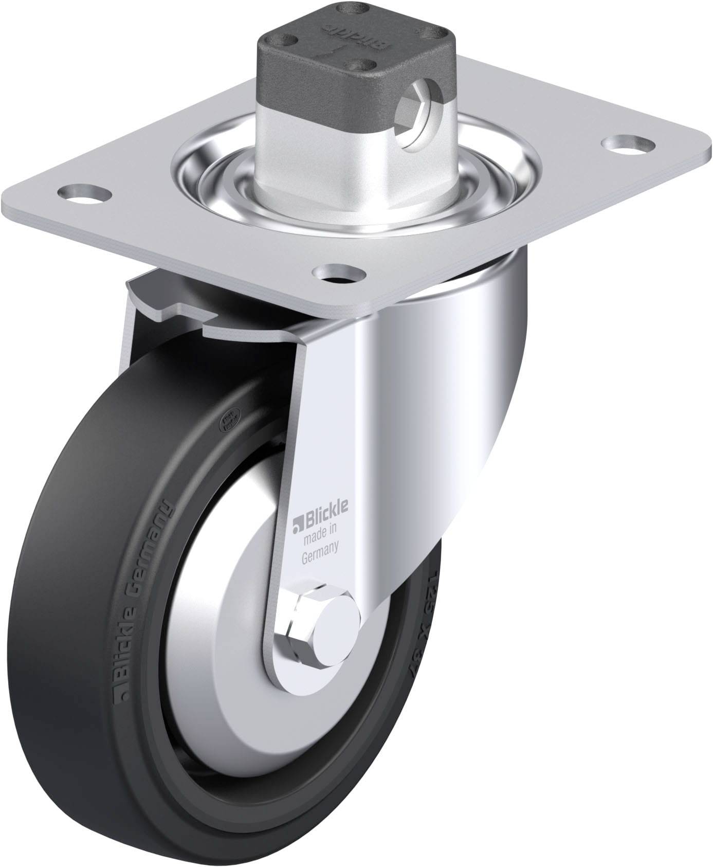 Blickle 851177 LK-POEV 125KAD-3-CS11-FA Acéllemez forgógörgő KerékØ: 125 mm Teherbírás (max.): 250 kg 1 db