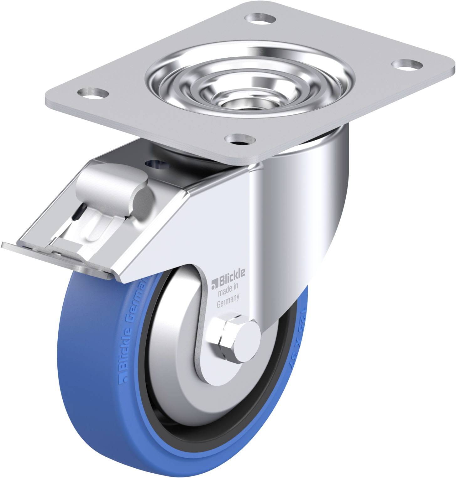 Blickle 851156 LK-POEV 125KAD-3-FI-SB-FA Acéllemez forgógörgő KerékØ: 125 mm Teherbírás (max.): 250 kg 1 db