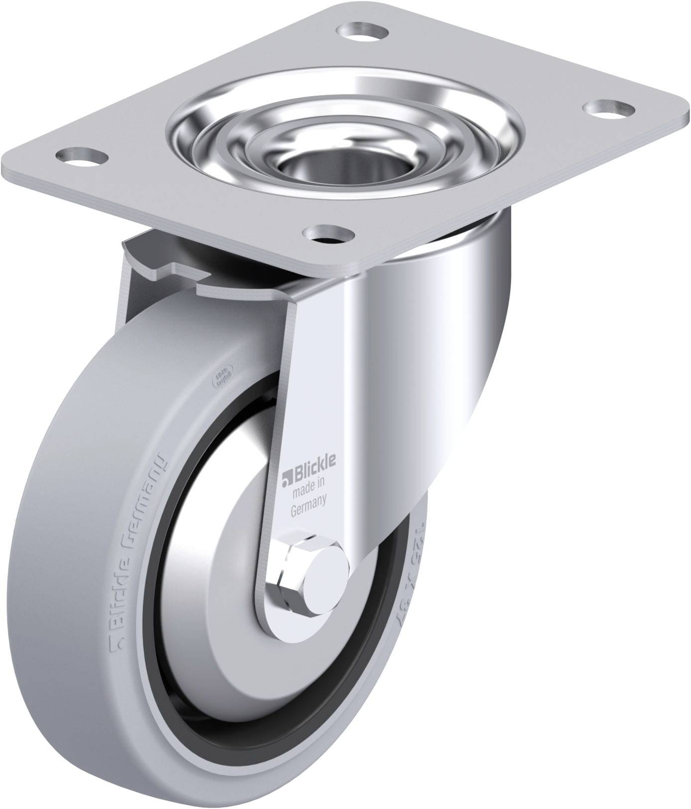 Blickle 851181 LK-POEV 125KAD-3-SG-FA Acéllemez forgógörgő KerékØ: 125 mm Teherbírás (max.): 250 kg 1 db