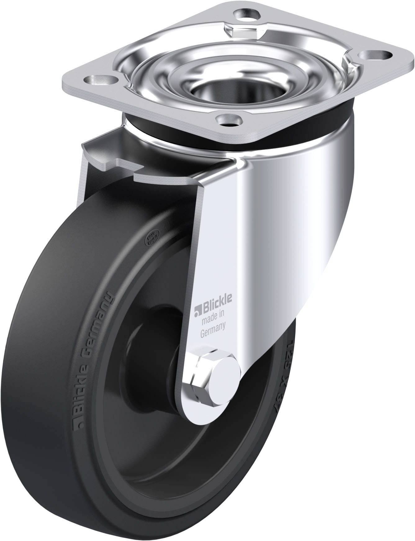Blickle 851058 LK-POEV 125XR-1 Acéllemez forgógörgő KerékØ: 125 mm Teherbírás (max.): 250 kg 1 db
